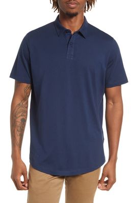 LIVE LIVE Solid Pima Cotton Polo in Brooklyn Blue