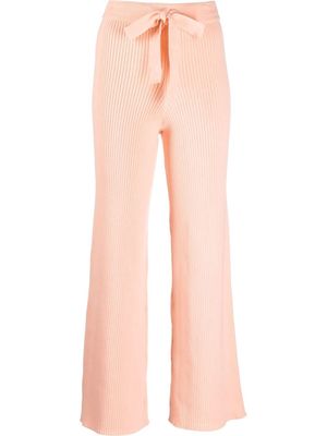 Live The Process ribbed-knit tied trousers - Pink