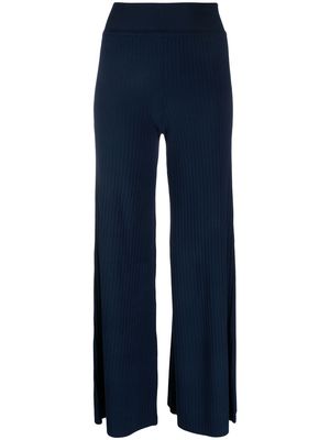 Live The Process wide-leg knitted trousers - Blue