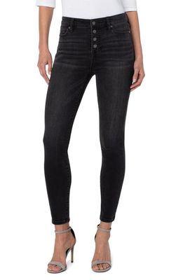 Liverpool Los Angeles Abby Exposed Button High Waist Ankle Skinny Jeans in South Rim