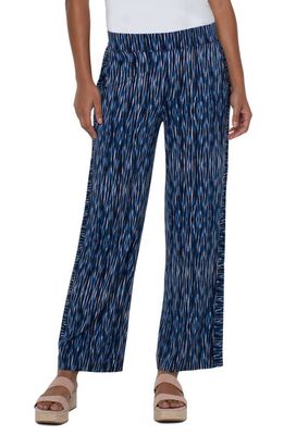 Liverpool Los Angeles Abstract Print Pull-On Wide Leg Pants in Linear Abst Pt