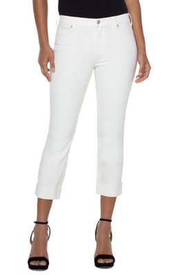 Liverpool Los Angeles Charlie Cuffed Mid Rise Crop Slim Jeans in Bone White