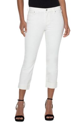Liverpool Los Angeles Charlie Roll Cuff Crop Jeans in Bone White