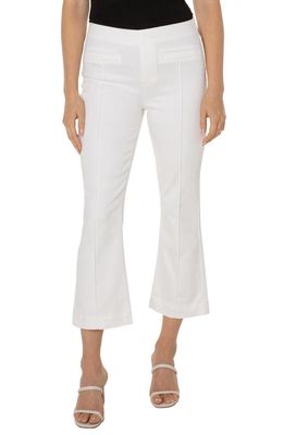 Liverpool Los Angeles Chloe Pull-On Welt Pocket Crop Flare Jeans in Bright White