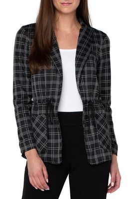 Liverpool Los Angeles Cinched Waist Blazer in Bk/Wh Graph Pl