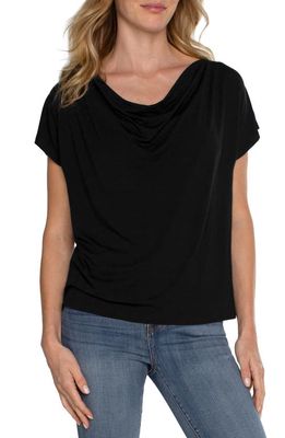 Liverpool Los Angeles Cowl Neck T-Shirt in Black