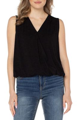 Liverpool Los Angeles Drape Front Tank Top in Black