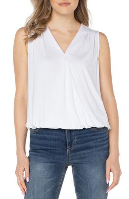 Liverpool Los Angeles Drape Front Tank Top in White