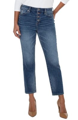 Liverpool Los Angeles Exposed Button High Waist Ankle Non-Skinny Skinny Jeans in Highland Drive