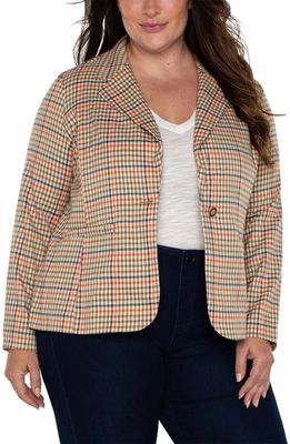 Liverpool Los Angeles Fitted Plaid Blazer in Lava Flow Multi