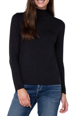 Liverpool Los Angeles Funnel Neck Knit Top in Black