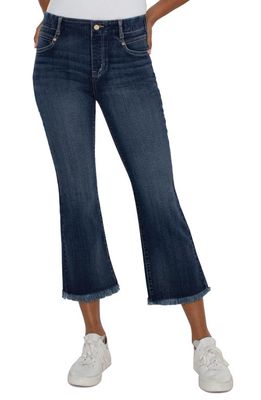 Liverpool Los Angeles Gia Glider Frayed Pull-On Crop Flare Jeans in Edgehill
