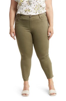 Liverpool Los Angeles Gia Glider Pull-On Crop Skinny Jeans in Green Aloe