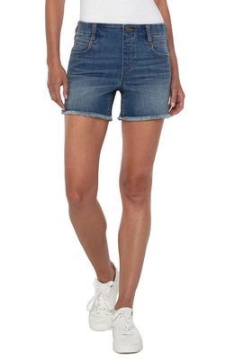 Liverpool Los Angeles Gia Glider Pull-On Frayed Denim Shorts in Harris