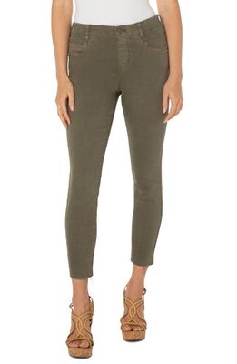 Liverpool Los Angeles Gia Glider Pull-On Raw Hem Crop Skinny Jeans in Green Aloe
