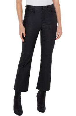 Liverpool Los Angeles Hannah Coated Crop Flare Jeans in Black