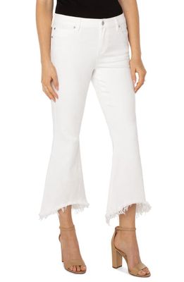 Liverpool Los Angeles Hannah Curved Frayed Crop Flare Jeans in Bone White