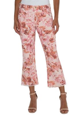 Liverpool Los Angeles Hannah Fray Hem Crop Jeans in Pink Floral
