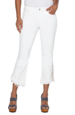Liverpool Los Angeles Hannah Frayed Side Stripe Crop Flare Jeans in Crshng Waves White