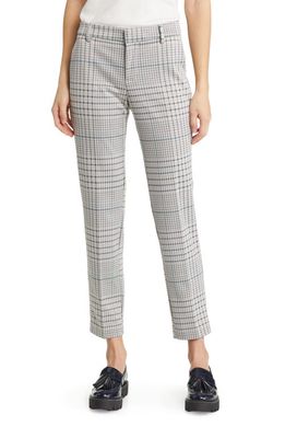 Liverpool Los Angeles Kelsey Knit Trousers in Soft Sand/Grey Plaid Print