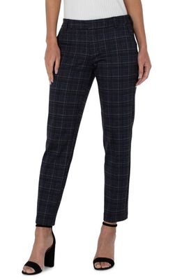 Liverpool Los Angeles Kelsey Plaid Trousers in Nvy/Gry Tartan