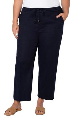 Liverpool Los Angeles Kelsey Tie Waist Culottes in Rich Navy