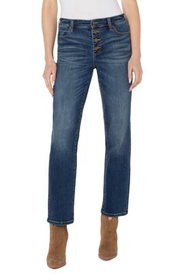 Liverpool Los Angeles Kennedy Exposed Button Straight Leg Jeans in Marengo