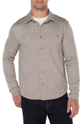 Liverpool Los Angeles Knit Button-Up Shirt in Maple/Ivory Mul