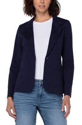Liverpool Los Angeles Liverpool Fitted Knit Blazer in Cadet Blue