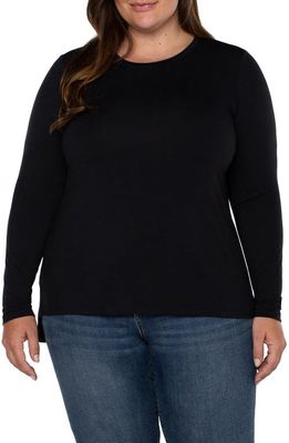 Liverpool Los Angeles Long Sleeve Stretch Knit Top in Black