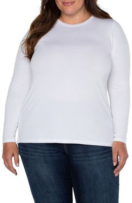 Liverpool Los Angeles Long Sleeve Stretch Knit Top in White