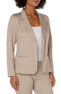 Liverpool Los Angeles Plaid Fitted Blazer in Cappuccino