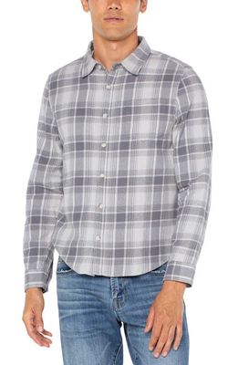 Liverpool Los Angeles Plaid Flannel Button-Up Shirt in Gray