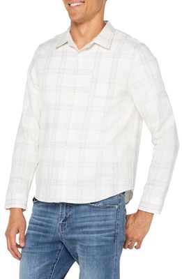 Liverpool Los Angeles Plaid Flannel Button-Up Shirt in Off-White Multi