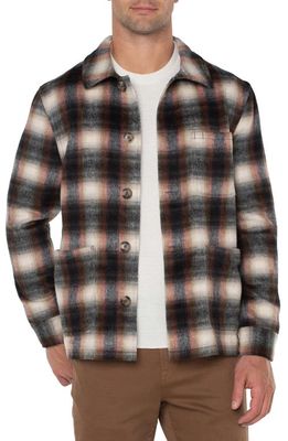 Liverpool Los Angeles Plaid Patch Pocket Shacket in Cream/Rust Mult