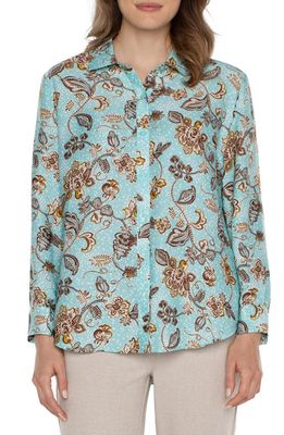 Liverpool Los Angeles Print Shirt in Patel Tuquoise Floral
