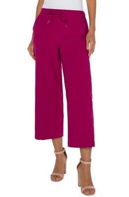 Liverpool Los Angeles Pull-On Crop Wide Leg Pants in Fuchsia Kiss