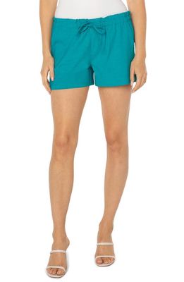 Liverpool Los Angeles Pull-On Drawstring Waist Shorts in Lake Blue