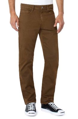 Liverpool Los Angeles Regent Relaxed Straight Leg Twill Pants in Tobacco