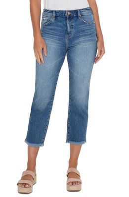 Liverpool Los Angeles Ripped Frayed High Waist Crop Slim Jeans in Barkshed