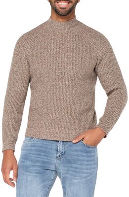 Liverpool Los Angeles Shaker Stitch Mock Neck Sweater in Chestnut Multi