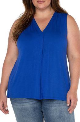 Liverpool Los Angeles Sleeveless V-Neck Stretch Modal Knit Top in Bombshell Blue