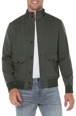 Liverpool Los Angeles Stand Collar Bomber Jacket in Bottle Green