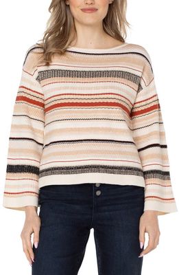 Liverpool Los Angeles Textured Stripe Sweater in Rt/Cr M Cr Sp