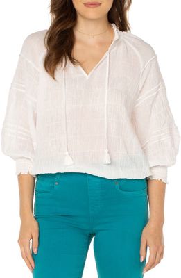 Liverpool Los Angeles Tie Neck Blouse in White