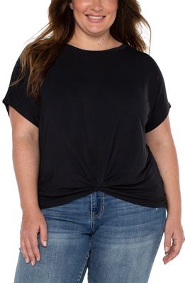 Liverpool Los Angeles Twist Front Knit Top in Black