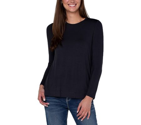 Liverpool Los Angeles Ultra Soft Knit Scoop Neck Tee