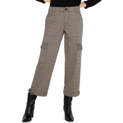 Liverpool Los Angeles Utility Jacquard Crop Cargo Pants in Peppercorn Plaid 