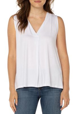 Liverpool Los Angeles V-Neck Sleeveless Knit Top in White