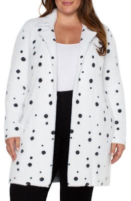 Liverpool Polka Dot Sweater Coat in White/Black Dot